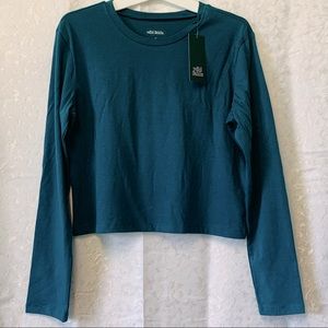 Wild Fable Medium Crop Top Long Sleeve Dark Teal